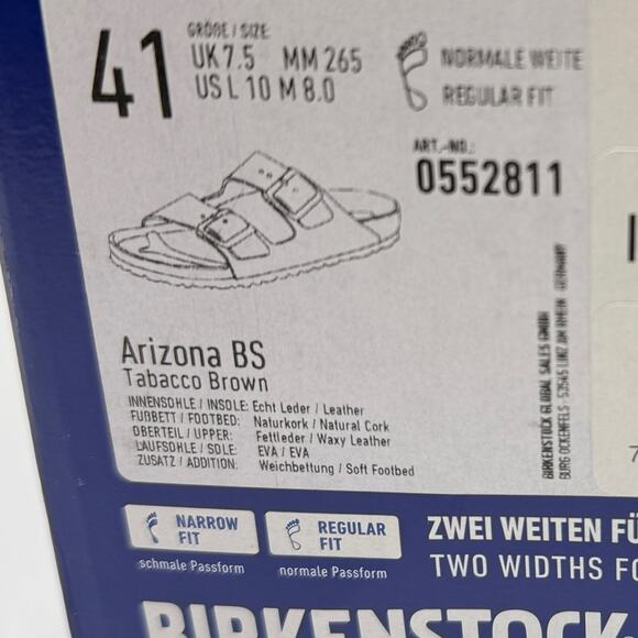 NIB • Birkenstock Arizona Soft Footbed Waxy Leather Size:41 L10/M8 Normal Width - Picture 7 of 7